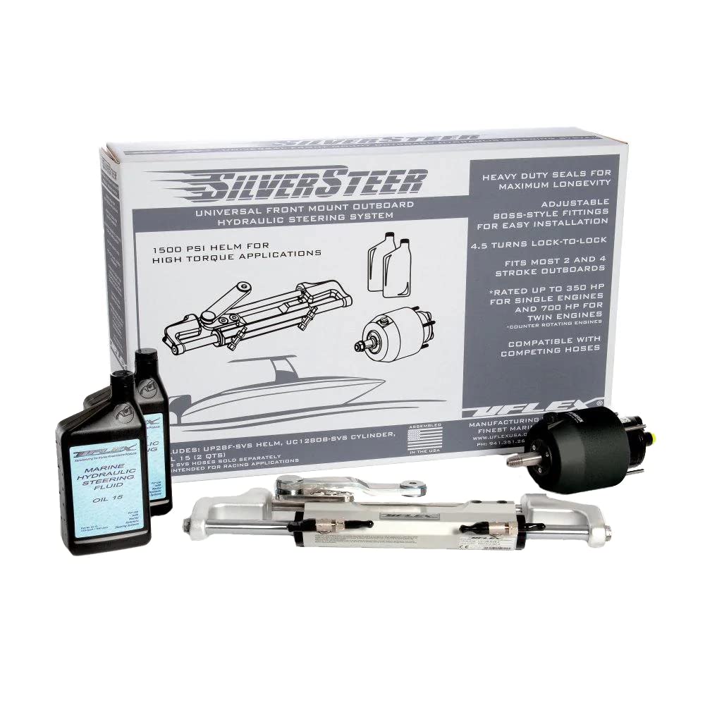 Uflex Usa Silversteer1.0B Uflex Silversteer Universal Front Mount Outboard Hydraulic Steering System - 1500Psi Fm V1
