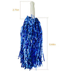 Baotongle 12 Pcs Cheerleading Squad Spirited Fun Poms Pompoms Cheer Costume Accessory For Party Dance Sports (Blues)