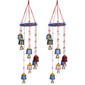 Kuber Industries Handcrafted Wall Hanging Bells With Ring|Traditional Rajasthani Hand Painted Bells For Home Decoration,Pack Of