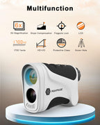 PEAKPULSE Range Finder Golf with Slope 1700 Yards 6X Zoom Angle Measurement Laser Golfing Rangefinders Distance Flag Pole Locked