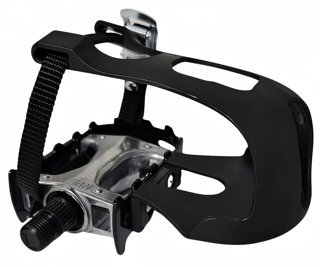 Ybeki Bike Pedals With Toe Clip And Straps, For Exercise Bike, Spin Bike And Outdoor Bicycles, 9/16-Inch Spindle Resin/Alloy Bic