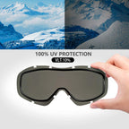 Outdoormaster Otg Ski Goggles - Over Glasses Ski/Snowboard Goggles For Men, Women & Youth - 100% Uv Protection (Stripe Frame + V