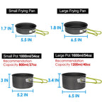 Gutsdoor Camping Cookware Set Camping Gear Campfire Utensils Non-Stick Cooking Equipment Lightweight Stackable Pot Pan Bowls Wit