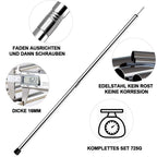 Tarp Pole Camping Tent Poles For Canopy Tarp Shelter Collapsible 74.8 Inches Poles, Awning Replacement Rain Fly Stainless Steel