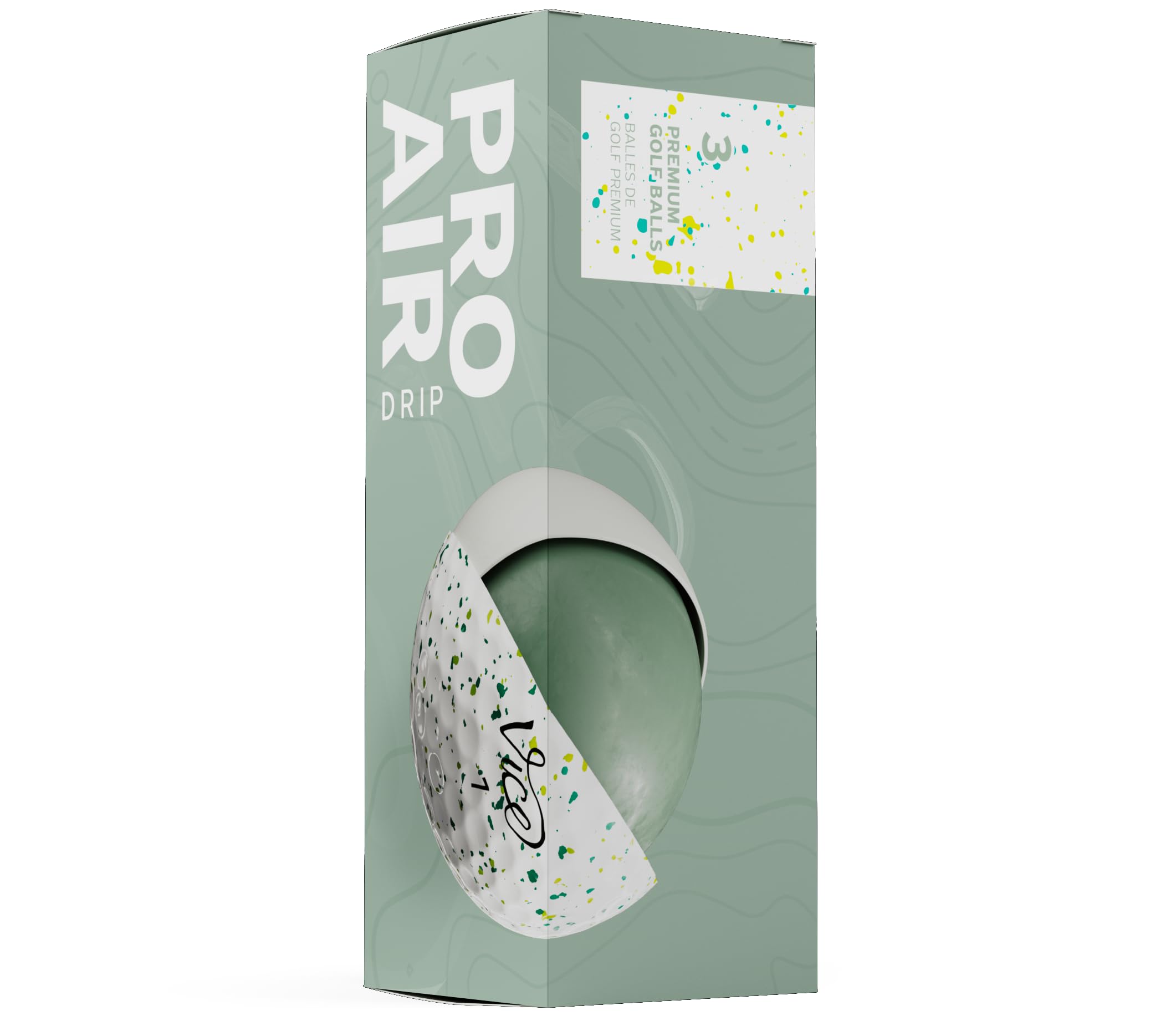 Vice Pro Air Golf Balls, Petrol/Yellow Drip