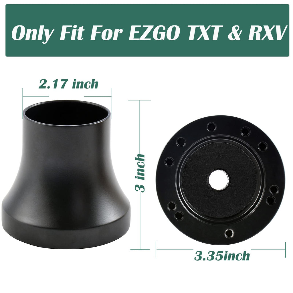 Roykaw Golf Cart Steering Wheel Or Hub Adapter For Ezgo Club Car Yamaha (For Ezgo Rxv/Txt Black)