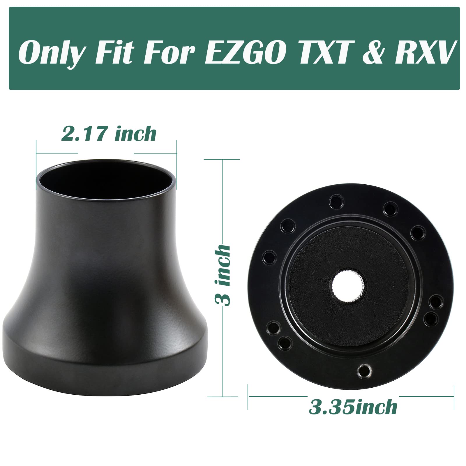 Roykaw Golf Cart Steering Wheel Or Hub Adapter For Ezgo Club Car Yamaha (For Ezgo Rxv/Txt Black)
