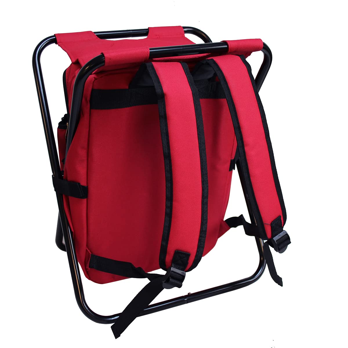 Preferred Nation Seated Cooler Backpack, 3 In 1 Portable Camping Backpack With Cooler And Folding Chair Stool, Leak Proof  Great