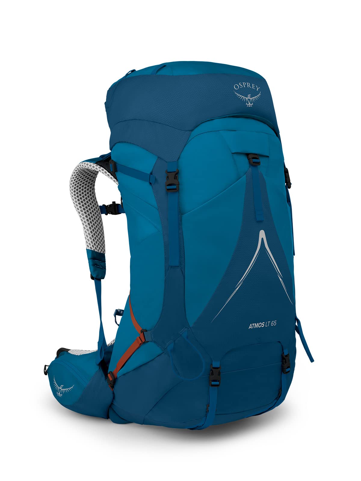 Osprey Atmos AG LT 65L Mens Backpacking Backpack, Night Shift/Scoria Blue, S/M