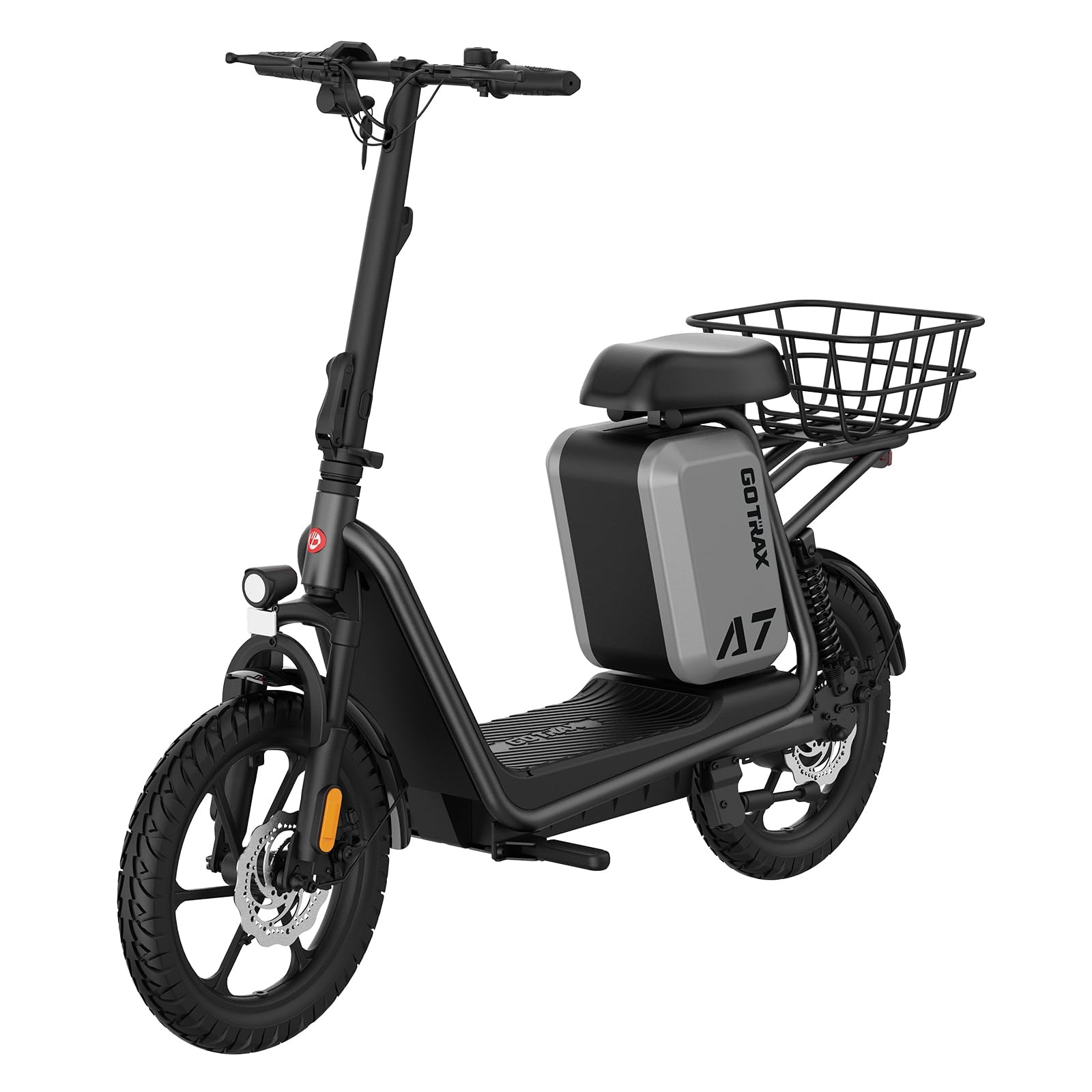 Gotrax A7 Electric Scooter for Adults-16 Pneumatic Tires, 500W Motor Hits 20 Mph, 28 Miles Range & 2 Gears, Comfortable Seat & B