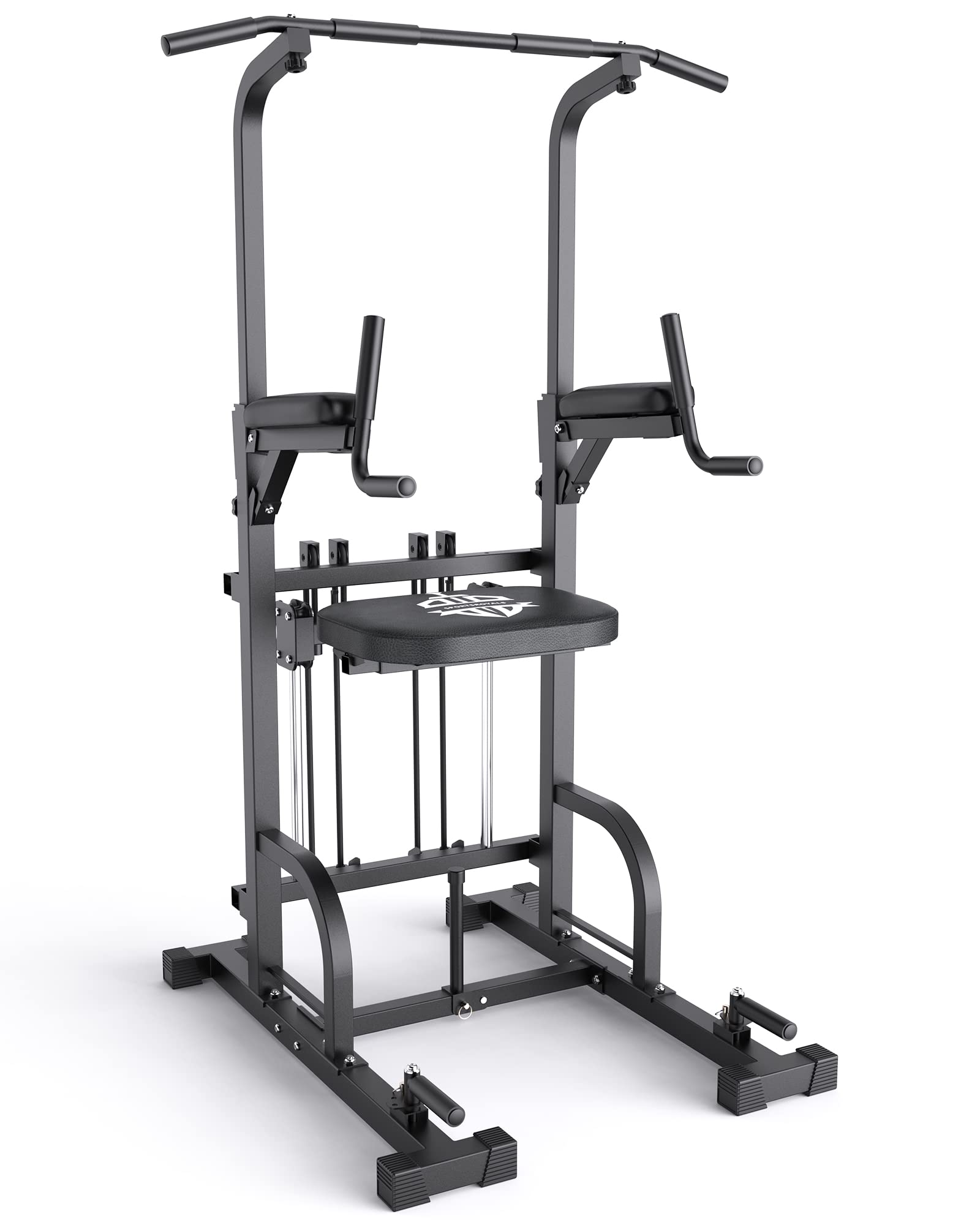 Sportsroyals Power Tower Pull Up Dip Station Assist Chin Stand Multi-Function Home Gym Strength Training Fitness Equipment 440Lb