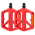 MTB Pedals Mountain Bike Pedals Non-Slip Lightweight Nylon Fiber Bicycle Platform Pedals for BMX MTB 9/16  (Red)