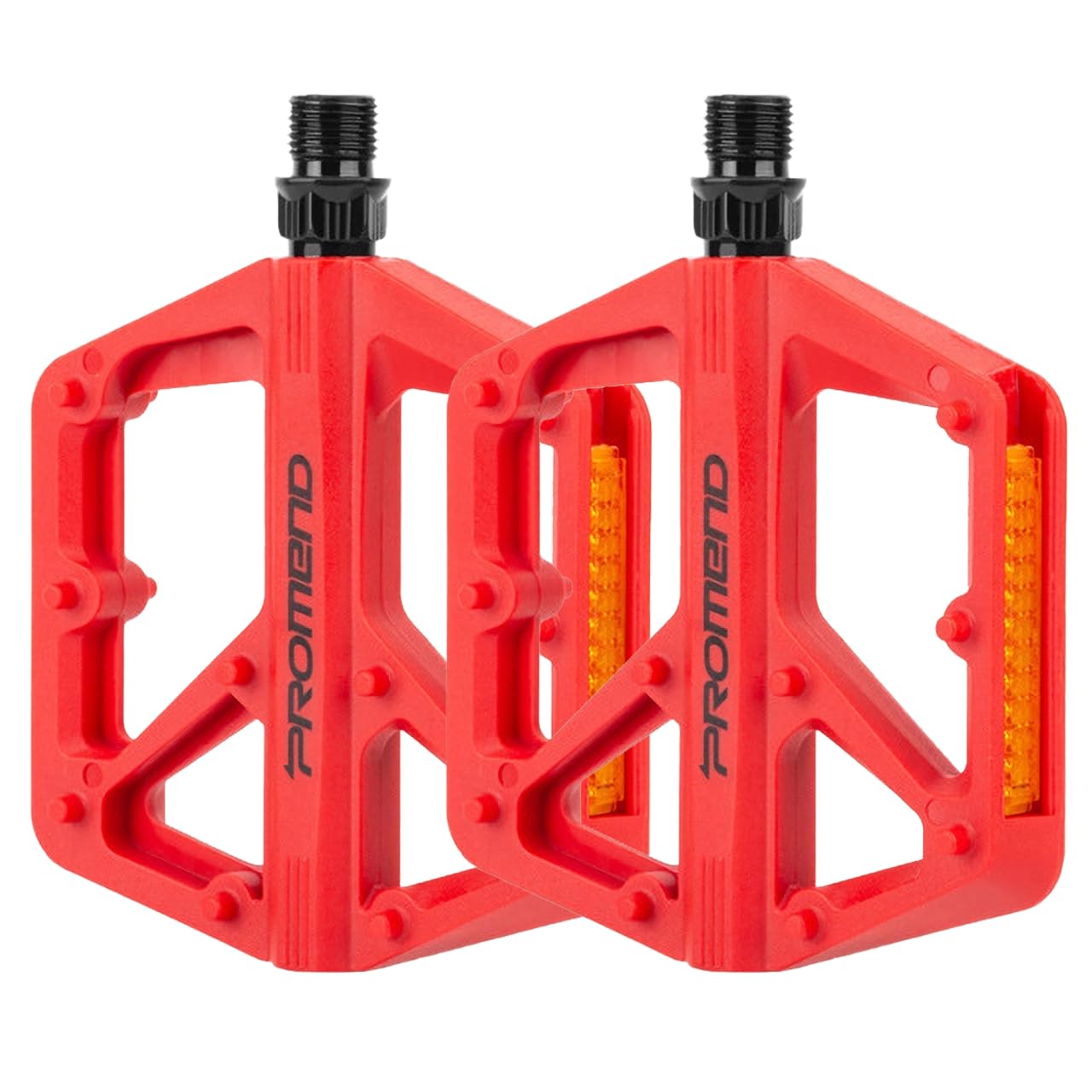 MTB Pedals Mountain Bike Pedals Non-Slip Lightweight Nylon Fiber Bicycle Platform Pedals for BMX MTB 9/16  (Red)