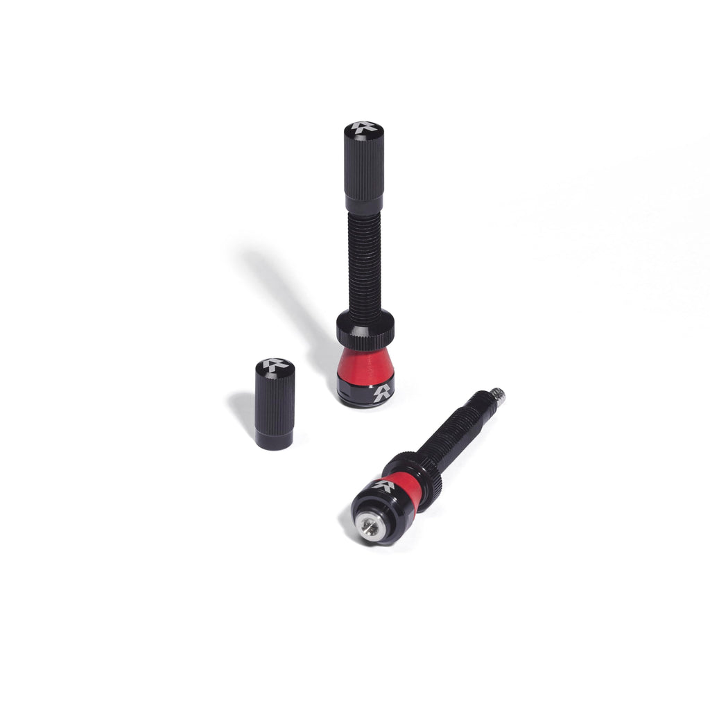 Reserve Wheels - Fillmore Tubeless Bike Tire Valves - 50Mm Black Pair - For Road, Mountain Bike And Cyclocross Tubeless Wheels.