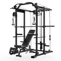 Mikolo K6 Power Cage, Power Rack with Cable Crossover System, 1500LBS Squat Rack with LAT Pull Down System, Home Gym Packages wi