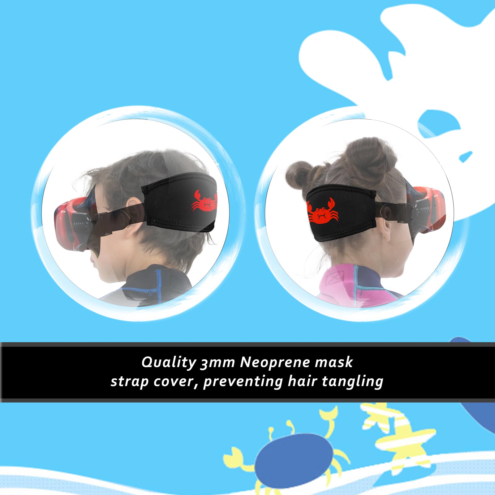 Kids Swim Mask Swimming Goggles With Nose Cover Dive Snorkel Mask Scuba Diving Goggles Snorkeling Gear Anti-Fog With Cute Neopre