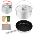 Whitsunday Outdoor Cookware 304 Stainless Steel Set, Backpacking Camping Dinnerware Set - Stackable Pots, Pans, Kettle, Cups Set