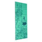 Folding Yoga Mat (Thickness: 4Mm; Folded Size: 29Cm X 30.5 Cm X 5Cm) And Tote - Mat Design: Wandering Elephants - Color: Azure G