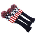 Craftsman Golf 3Pcs Black Star And Stripe Driver(460Cc) Fairway Wood Headcovers Covers