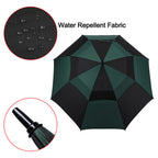 G4Free 68 Inch Automatic Open Golf Umbrella Double Canopy Extra Large Oversize Windproof Waterproof Stick Umbrellas(Black/Dark G