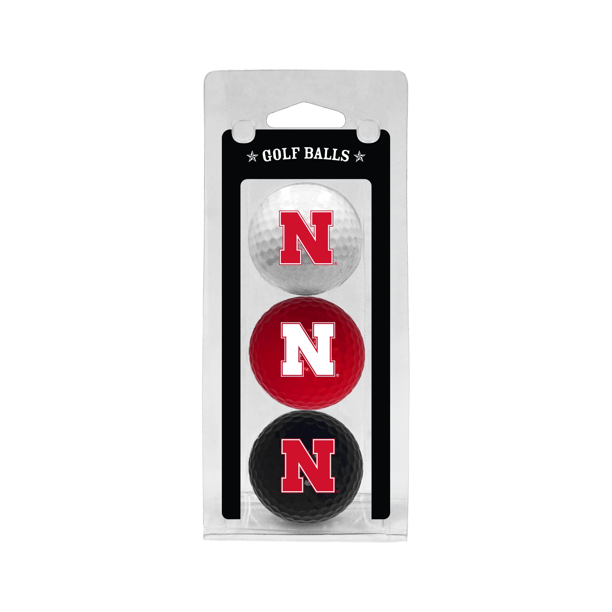 Team Golf Ncaa Nebraska Cornhuskers 3 Golf Ball Pack Regulation Size Golf Balls, 3 Pack, Full Color Durable Team Imprint