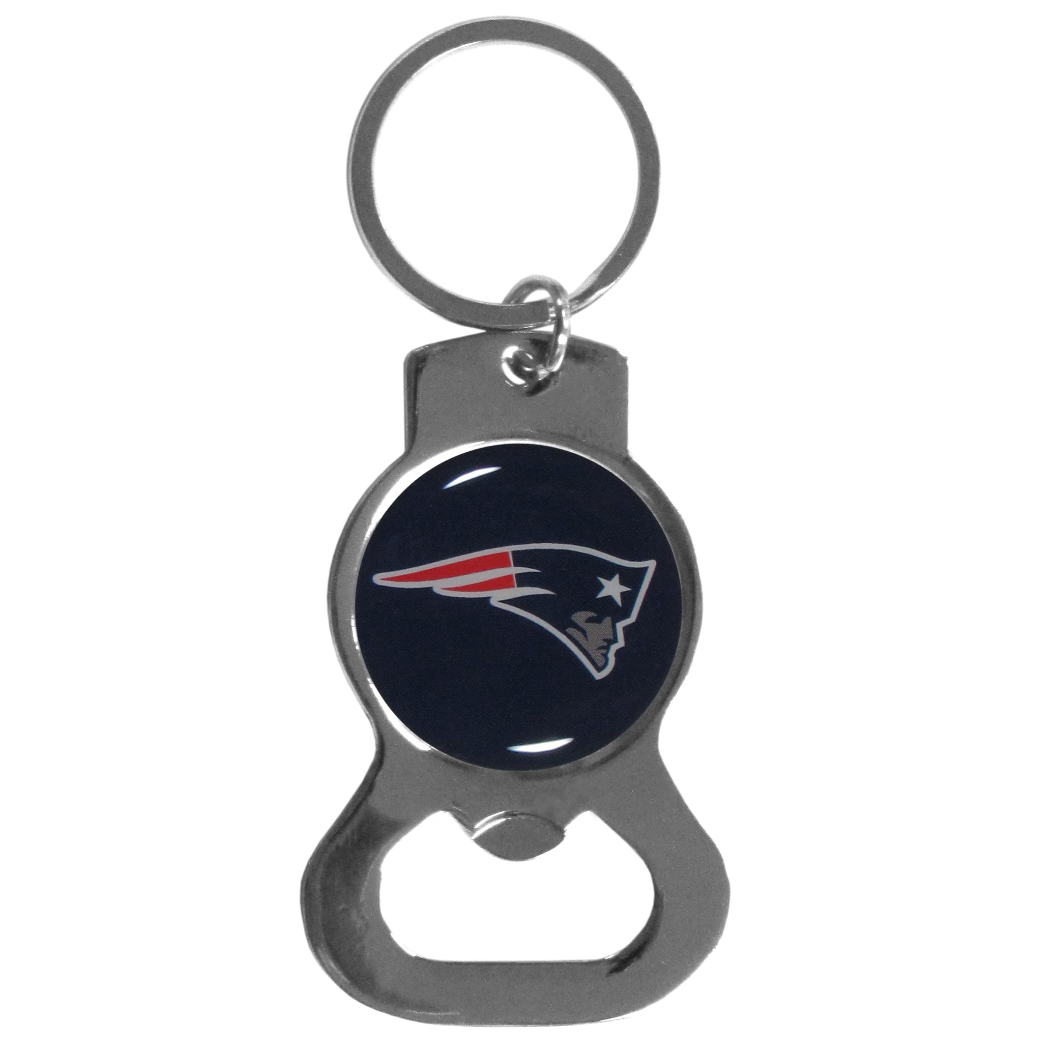 Nfl Siskiyou Sports Fan Shop New England Patriots Bottle Opener Key Chain One Size Team Color , Black
