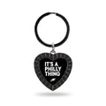 Rico Industries Nfl Football Philadelphia Eagles It'S A Philly Thing Slogan Black Team Color Rhinestone Heart Keychain
