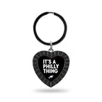 Rico Industries Nfl Football Philadelphia Eagles It'S A Philly Thing Slogan Black Team Color Rhinestone Heart Keychain