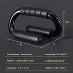 Kitchlife Air-One Sports Push Up Bars - 480 Lb Capacity, Extra Thick Non-Slip Foam Grips, Sturdy Structure, Ideal For Home Gym S
