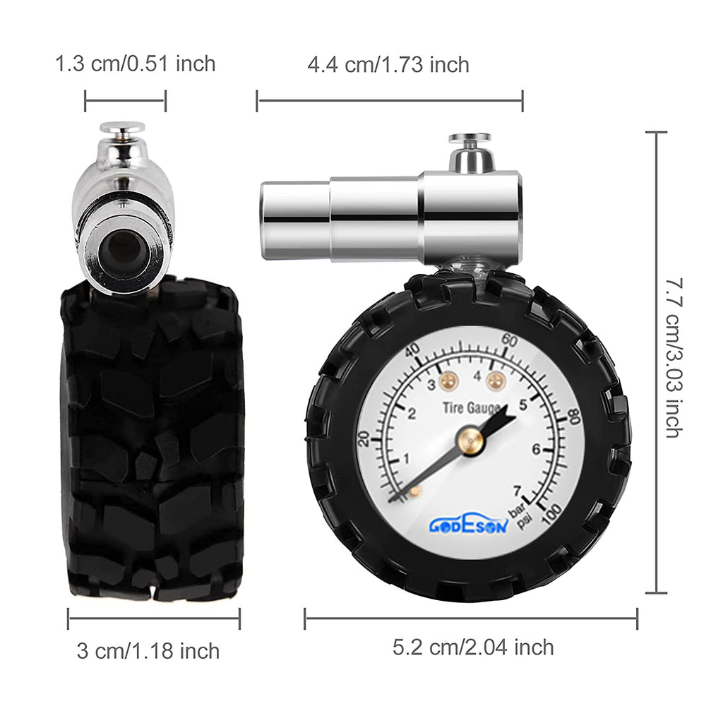 Presta Valve Gauge, Godeson Analog Presta Valve Bicycle Tire Pressure Gauge,100Psi/7Bar, Suitbale For Hybrid Bike Tire Inflation