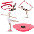 Leg Stretching Strap And Ballet Balance Board, 2 Pc. Set, Stretching, Disc Core Trainer And Flexibility Equipment For Dance, Gym