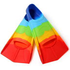 Foyinbet Kids Swim Fins,Short Youth Fins Swimming Flippers For Lap Swimming And Training For Child,Girls,Boys Rainbow Xxs