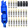 20 Pieces Presta Valve Core 4 Pieces Alloy Presta Valve Caps With Alloy Valve Core Remover Tool For Tubeless Road Mtb Bike, Stan
