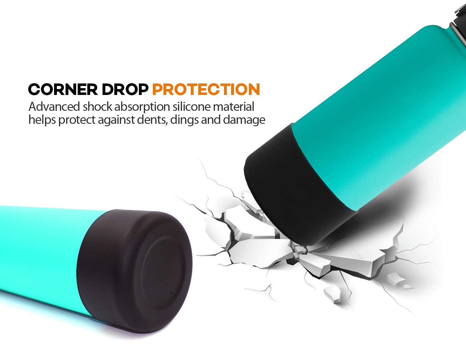 Flaskars Protective Silicone Boot For 12Oz - 40 Oz Hydro Sport Water Bottles Flask Anti-Slip Bottom Sleeve Cover (Fits 12 To 24