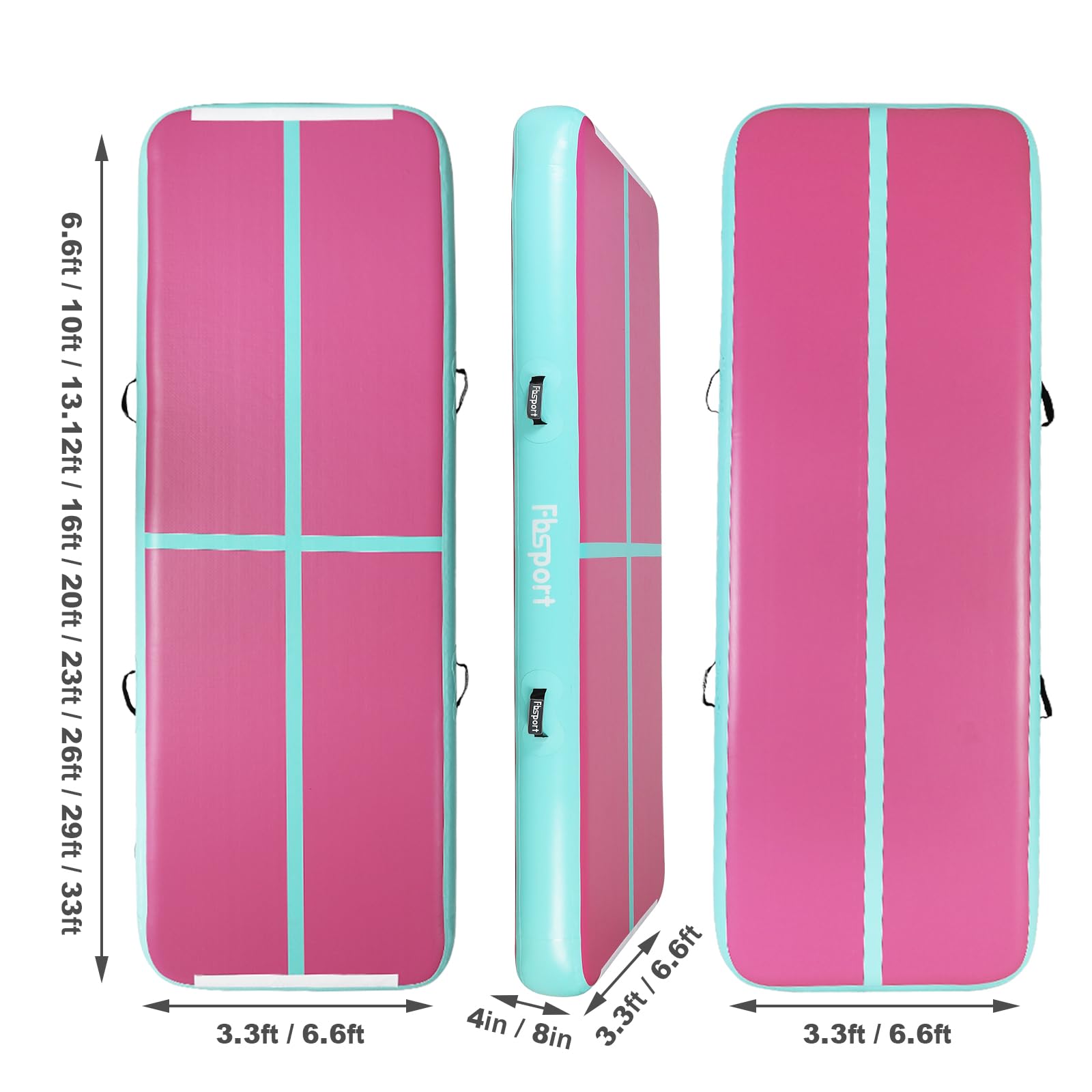 Fbsport 16.4Ft Inflatable Air Gymnastics Mat Training Mats 4 Inches Thickness Gymnastics Tracks For Home Use/Training/Cheerleadi