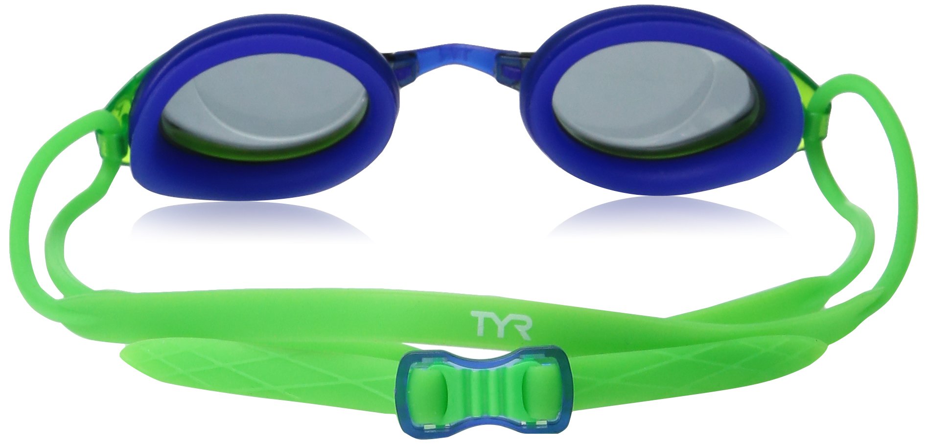 Tyr Junior Blackhawk Racing Googles, Smoke/Fluro Green/Blue, One Size