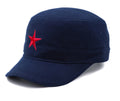 Jazaa|Az| Fashionable Solid Color Unisex Fitted Army Military Cadet Cap (Blue) (Light Grey) (Blue)