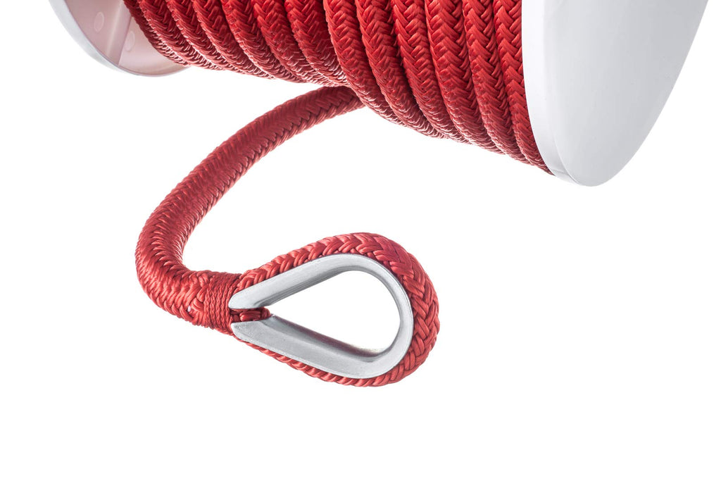 Seachoice Boat Anchor Rope, Double-Braid, Nylon, Achor Line, 1/2 In. X 150 Ft., Red