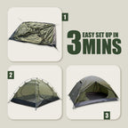 Backpacking Tent For Camping 2/3/4 Person Hiking Ultralight Tent For Waterproof Windproof Outdoor Two Doors Tents Easy Quick Set