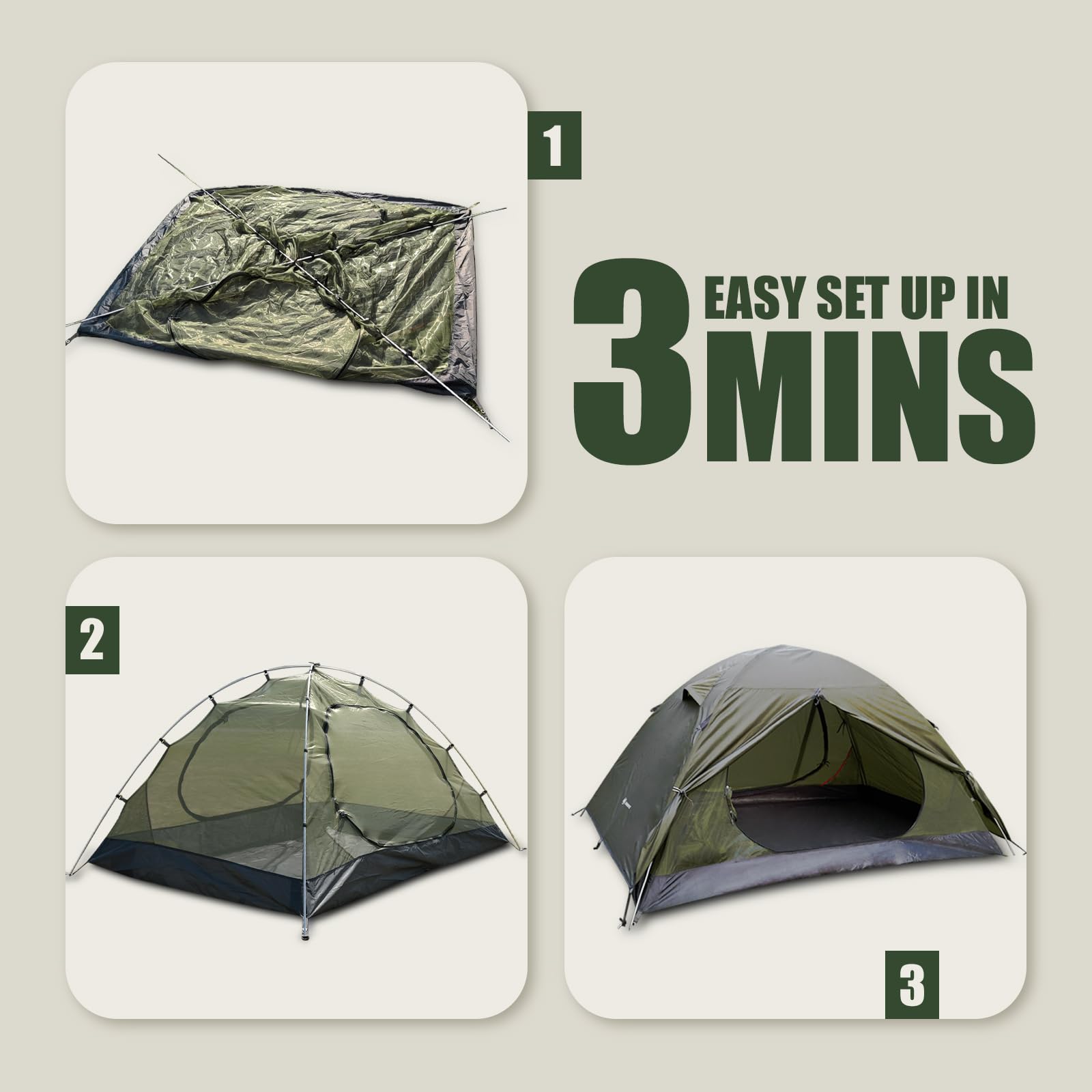 Backpacking Tent For Camping 2/3/4 Person Hiking Ultralight Tent For Waterproof Windproof Outdoor Two Doors Tents Easy Quick Set