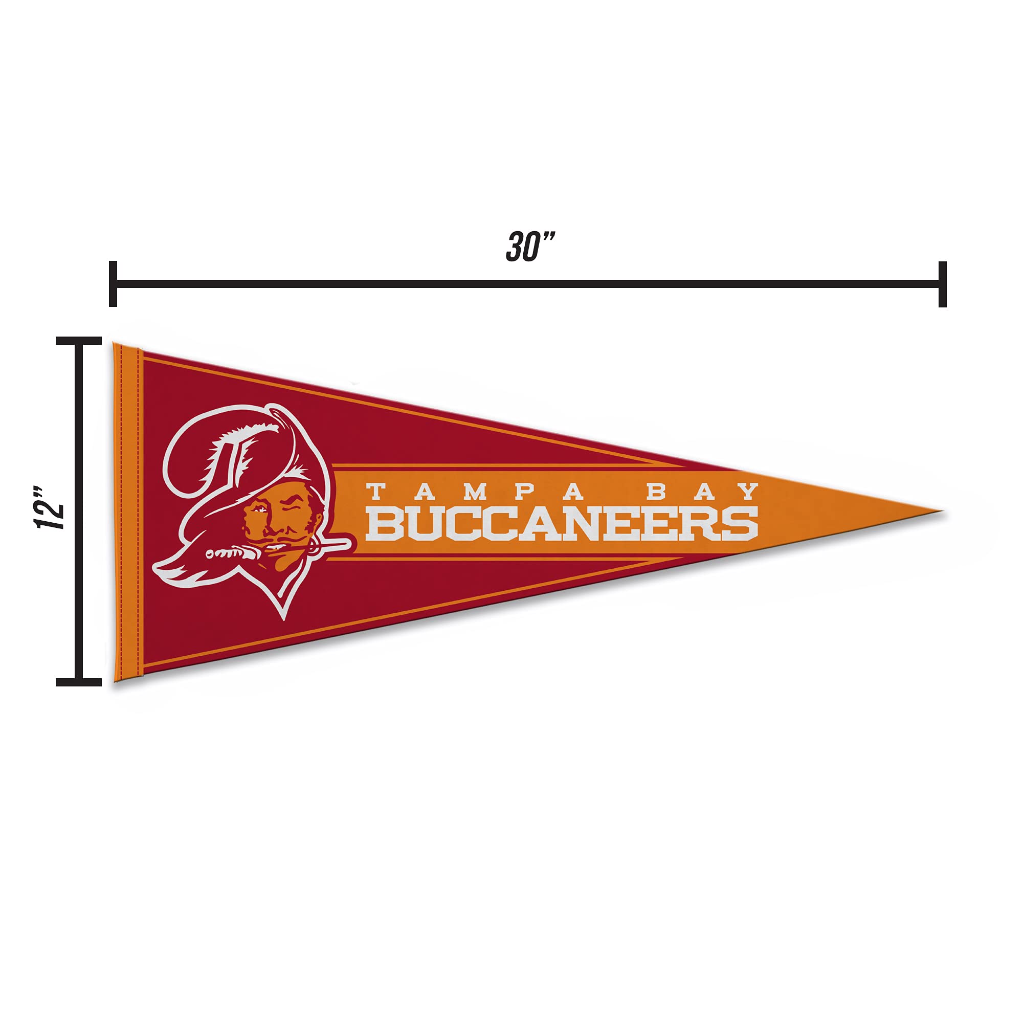 Rico Industries Nfl Football Tampa Bay Buccaneers Retro 12'' X 30'' Felt Wall D  Cor Pennant - Great For Home/Bed Room/Man Cave