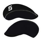 11Pcs/Set Neoprene Iron Headcover Set With Large No. For All Brands Callaway,Ping,Taylormade,Cobra Etc. (Black)