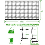Wiseek 10'X30' Baseball Softball Backstop Nets, Heavy Duty Baseball Netting Ball Stop Netting #18 Nylon Sport Netting Barrier