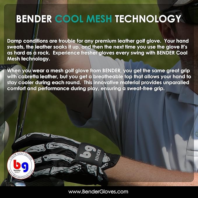 Bg Bender Golf Glove  Wear On Left  (Gray Digital, Mens Xl)