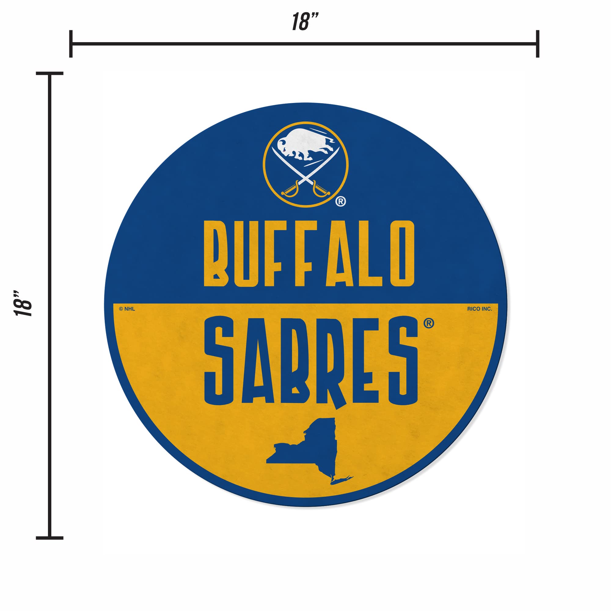 Rico Industries Nhl Buffalo Sabres Classic Shape Cut Pennant - Home And Living Room D  Cor - Soft Felt Ez To Hang, 18X0.10X18