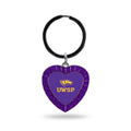 Rico Nmkh450601Pr Wisconsin - Stevens Point Colored Rhinestone Heart Keychain - Purple