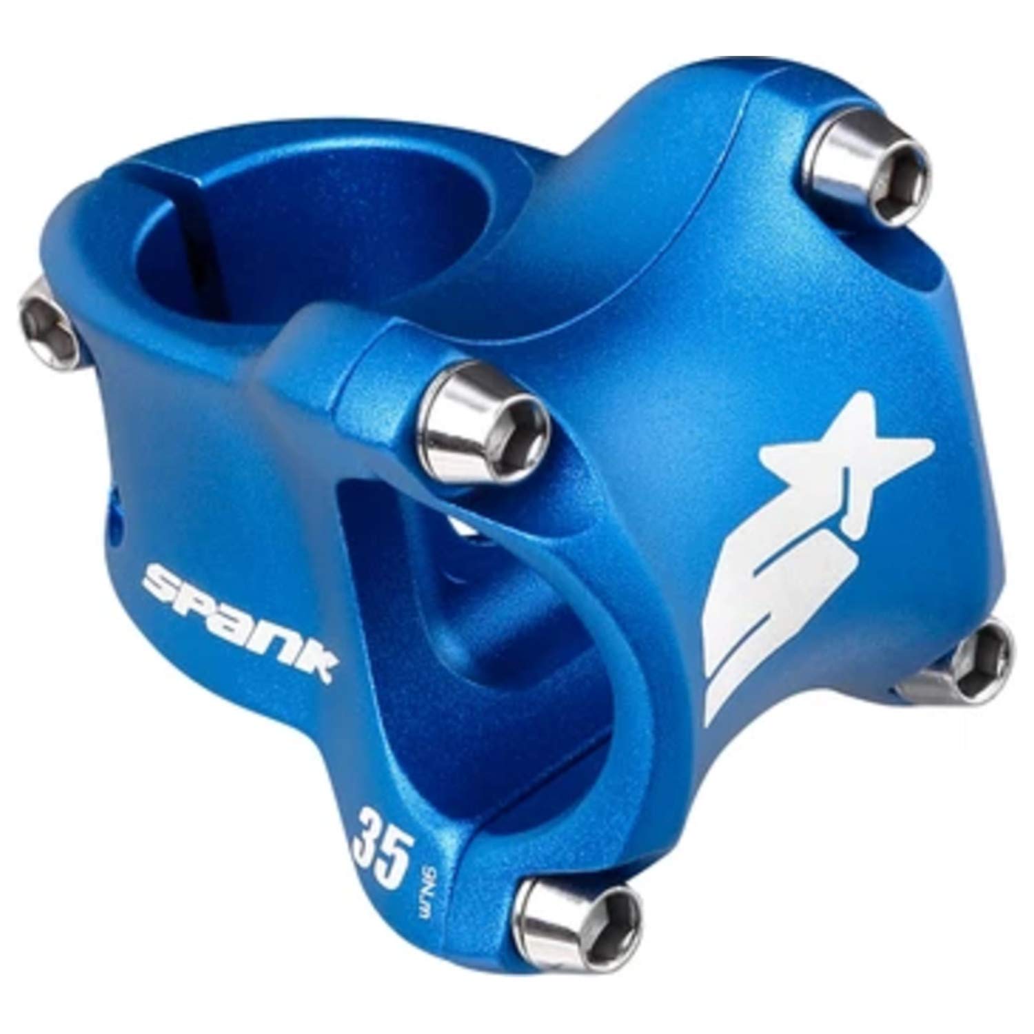 Spank Spike Race 2 Shot-Peen Anodized Mtb Bicycle Stem (Blue, 35Mm), Lightweight And Strong Alloy Stem For Mountain Bike, Mounta