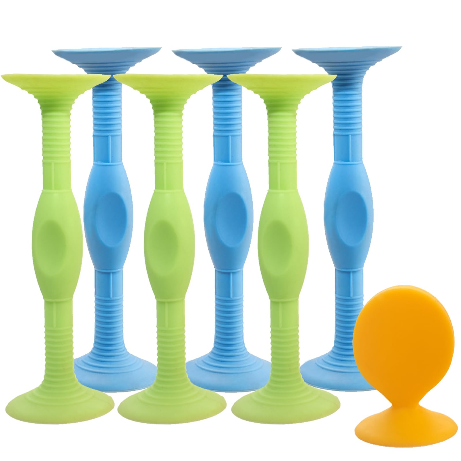 JokZan Silicone Sucker Darts Throwing Game Set, Safe Indoor Outdoor Suction Cup Toy for Kids and Family (Large Size 7 Pcs, Stick