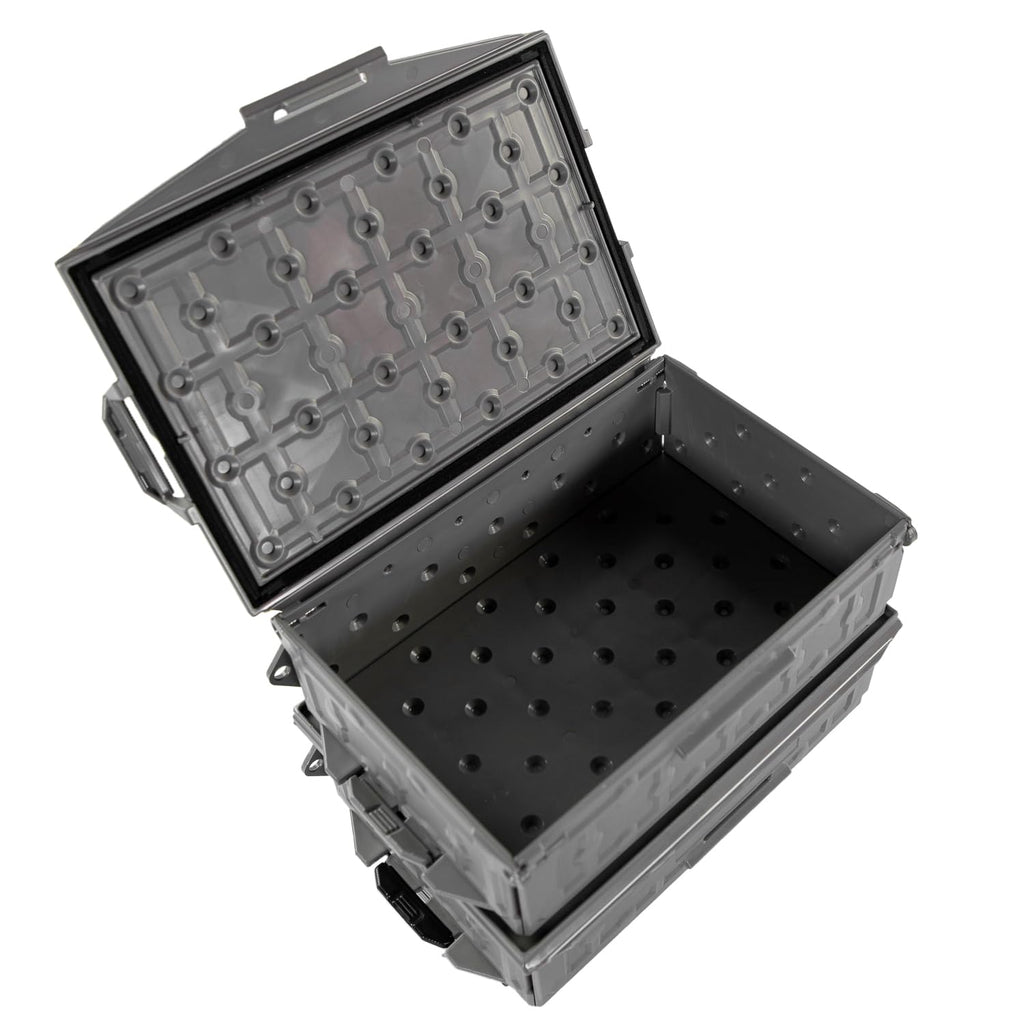 Yakattack Tracpak Battleship Gray Combo Kit - 2 Stackable Kayak Storage Boxes With Quick Release Track Mount Base | Kayak Crate