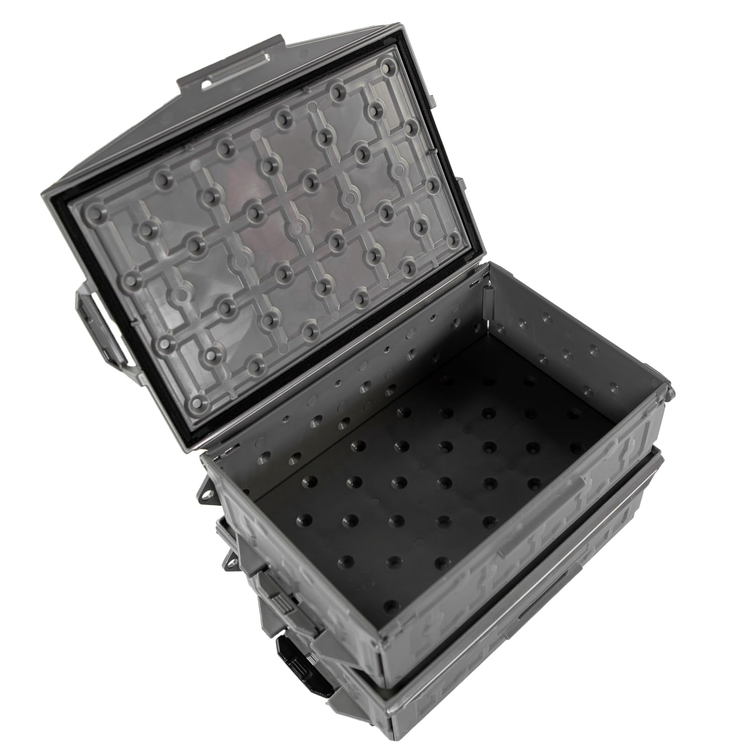 Yakattack Tracpak Battleship Gray Combo Kit - 2 Stackable Kayak Storage Boxes With Quick Release Track Mount Base | Kayak Crate